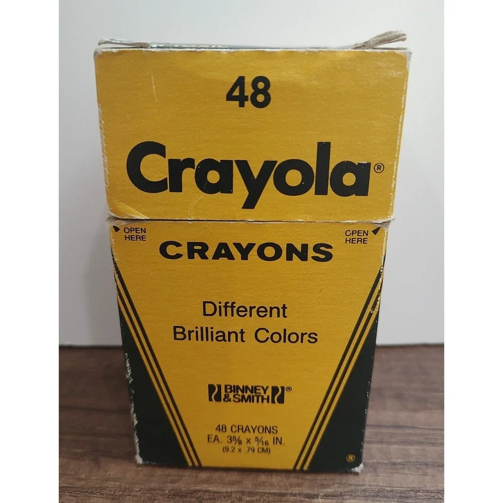 RARE VINTAGE FIND 1985 Crayola 48 Ct No.48 Crayons Binney & Smith USA Open Box